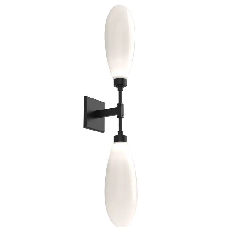 Fiori Artisan Blown Glass Double Wall Sconce, Dimmable LED, White