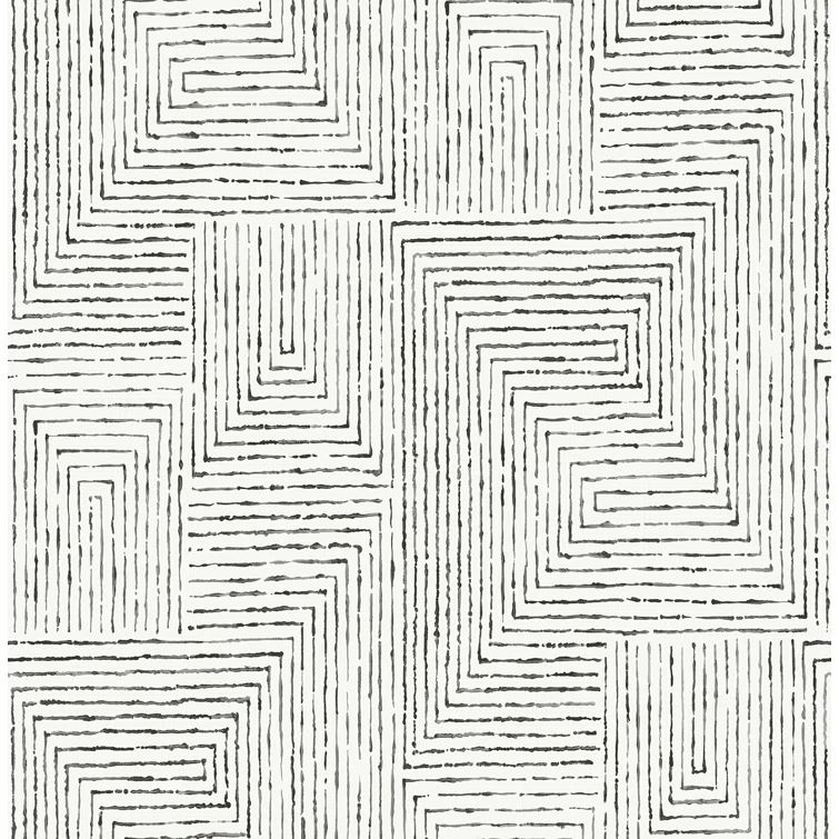 Black and White Geometric Peel and Stick Wallpaper