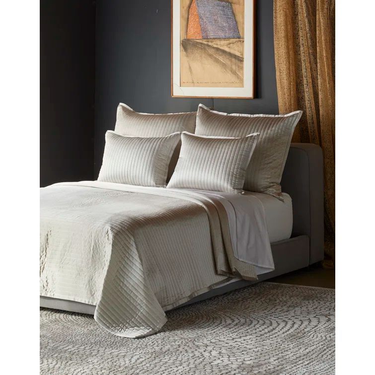 Elegant Mystery Queen Cotton & Silk Quilt Coverlet