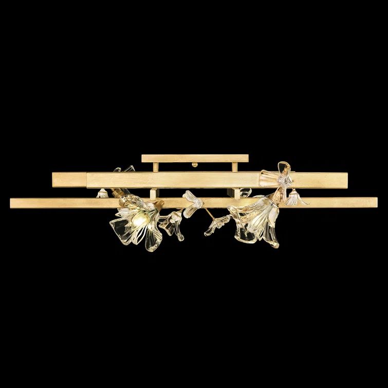 Azu 35" Gold Crystal LED Flush Mount Light