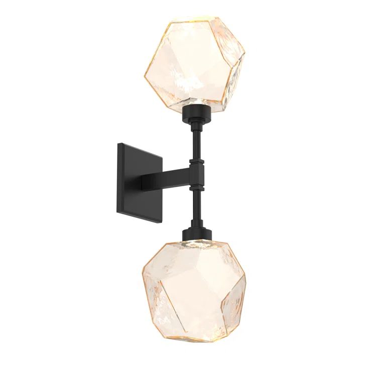 Matte Black Double Glass Shade Wall Sconce