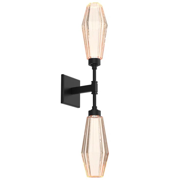 Aalto Artisan Blown Glass Double Wall Sconce in Matte Black