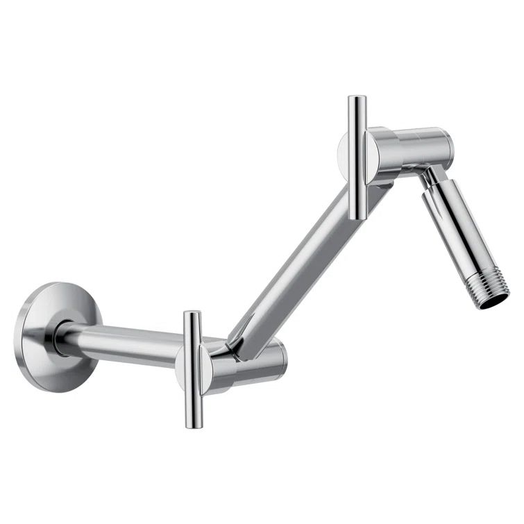Adjustable Chrome Wall-Mounted Brass Shower Arm