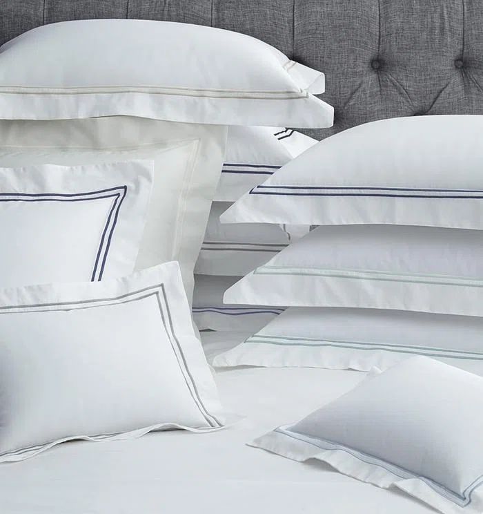 Ivory Cotton Full/Queen Percale Duvet Cover with Satin Stitch