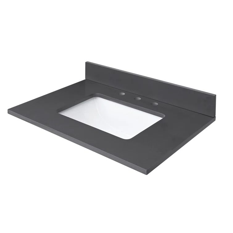 31'' Ural Gray Quartz Undermount Single Sink Vanity Top