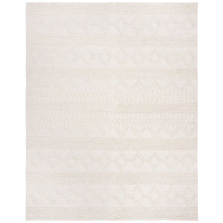 Ivory Hand-Tufted Wool 8' x 10' Geometric Area Rug