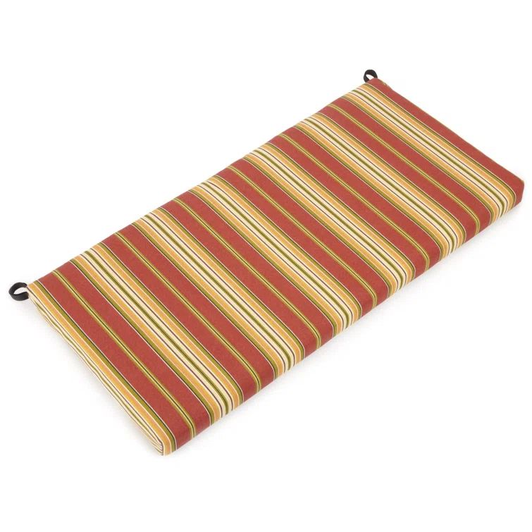 Kingsley Stripe Ruby Outdoor Rectangular Polyester Bench Cushion