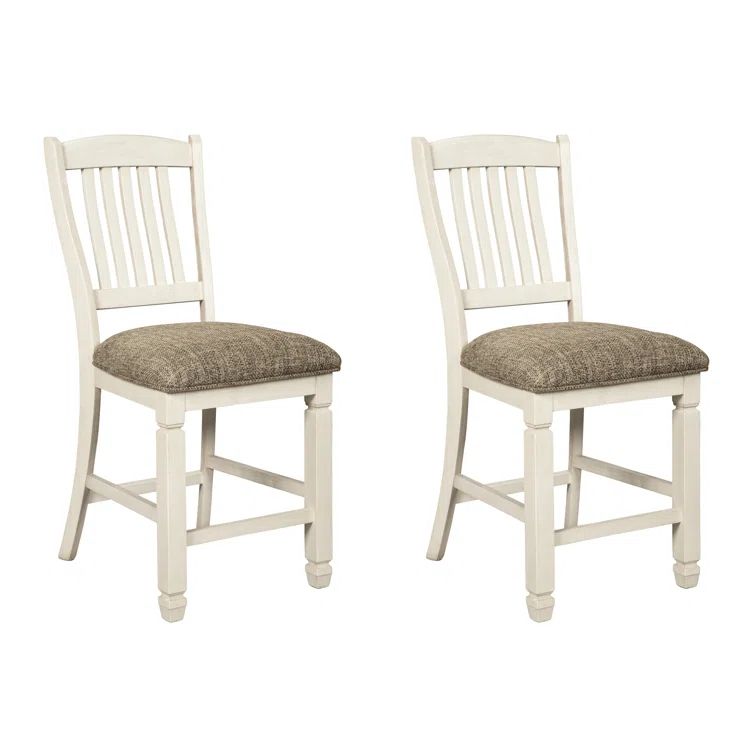 Antique White 24.5" Backless Bar Stool with Woven Seat