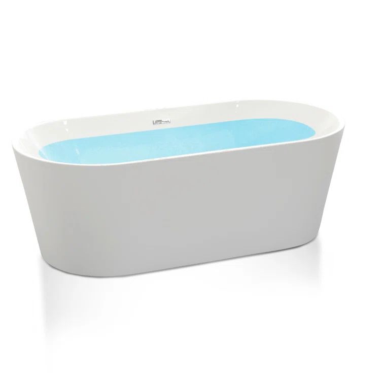 Chand Glossy White Acrylic Freestanding Soaking Tub