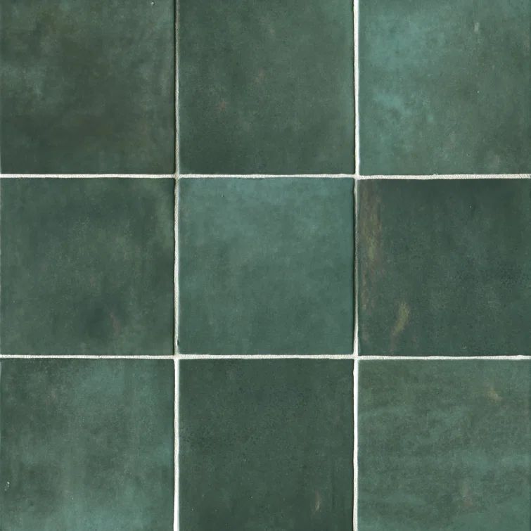 Cloe 5" x 5" Glossy Green Ceramic Wall Tile