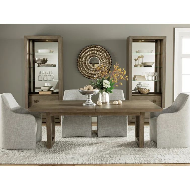 Grigio Mahogany Extendable Rectangular Dining Table