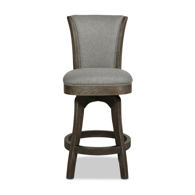 Henry Heathered Grey Oak 27" Swivel Counter Height Bar Stool
