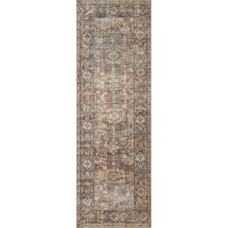 Georgie Bordeaux and Antique Synthetic Runner Rug 2'-0" x 5'-0"