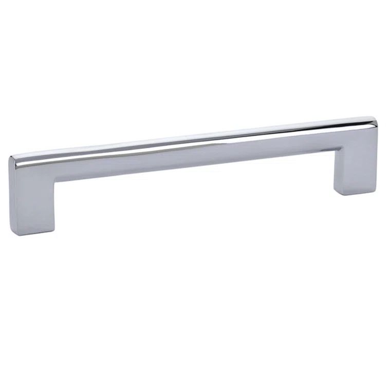 Polished Chrome 6" Modern Bar Cabinet Pull