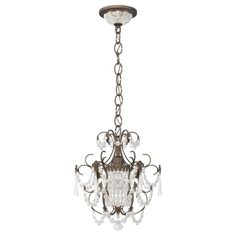 Etruscan Gold Century 14" Crystal Cascading Pendant Light