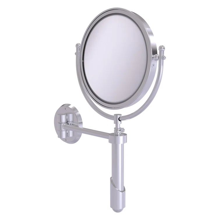 Elegant Brass 8" Wall Mounted Make-Up Mirror with 4X Magnification
