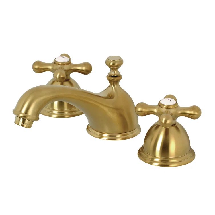 Brushed Brass Traditional 8-Inch Widespread Bathroom Faucet