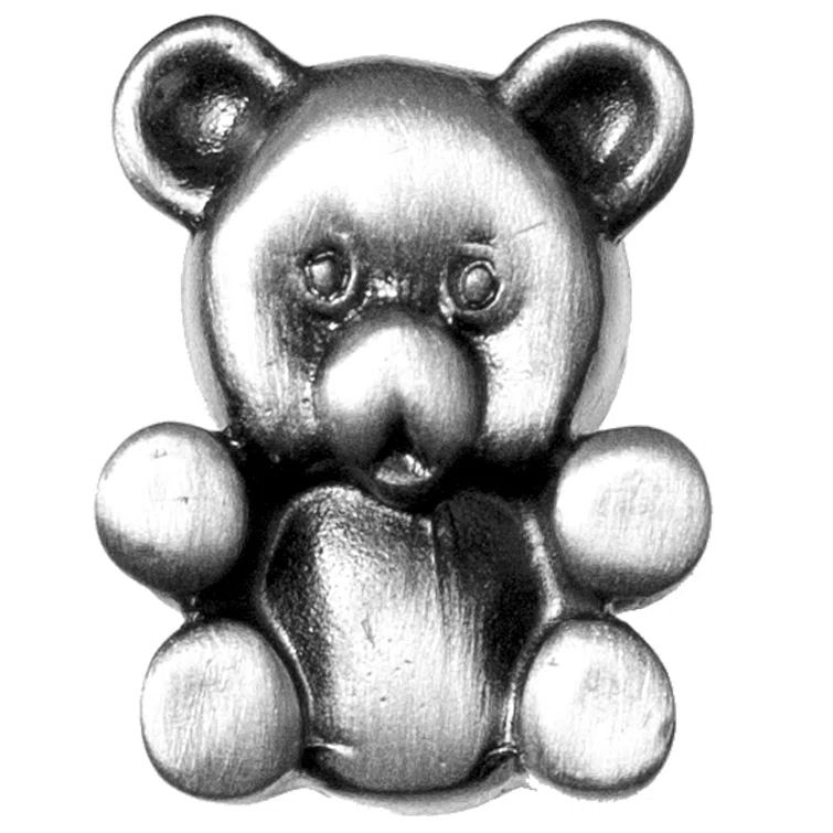 Pewter Teddy Bear Rustic Cabinet Knob