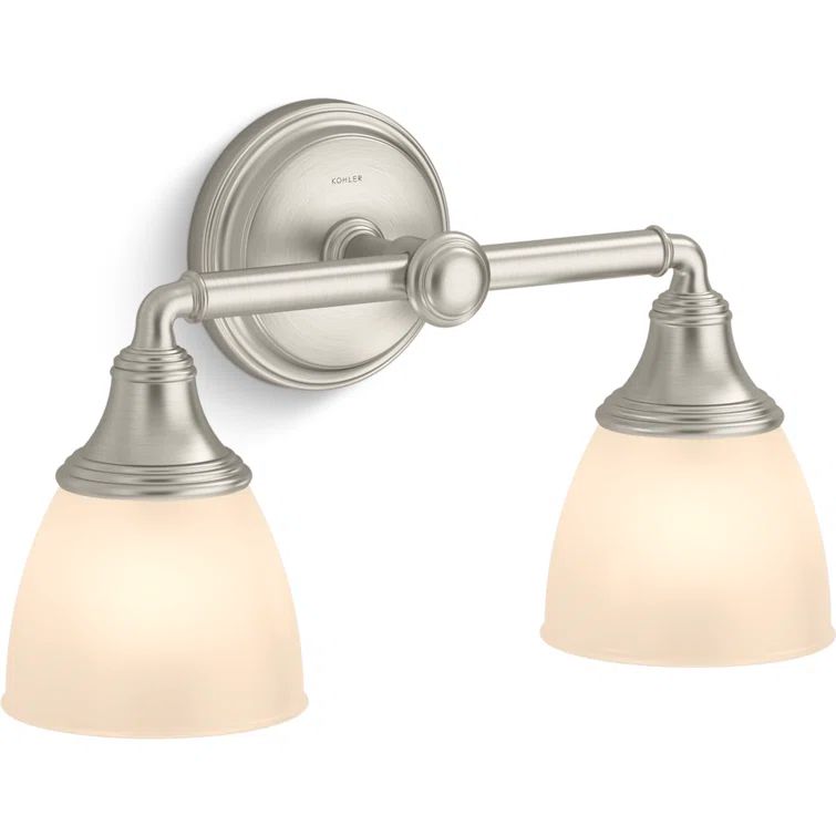 Brushed Nickel 15" Dual Light Vanity Fixture