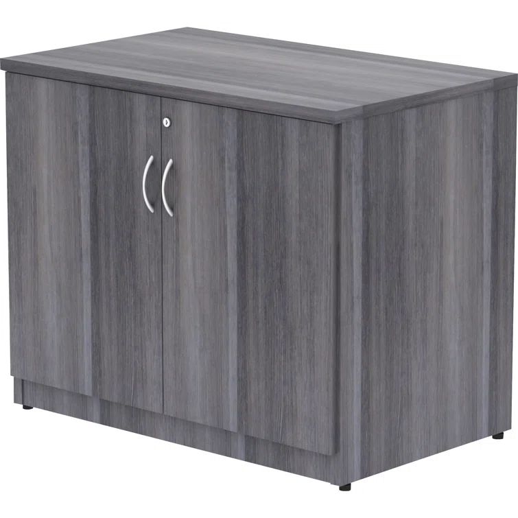 Essentials 36'' Espresso Melamine 2-Door Office Credenza with Adjustable Shelving