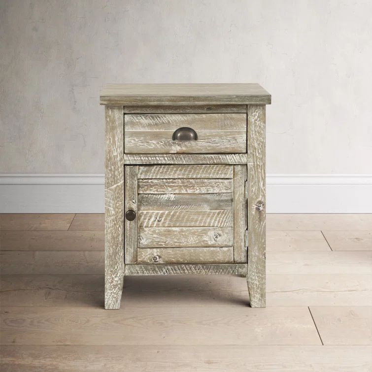 Rustic Grayson Wood Accent Table with Storage Drawer
