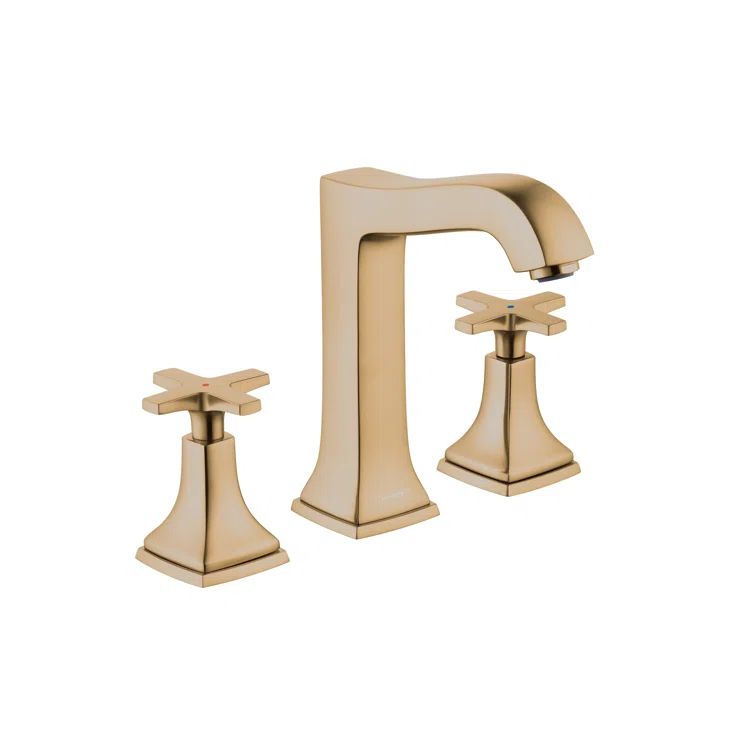 Brushed Bronze Widespread Bathroom Faucet with Cross Handles