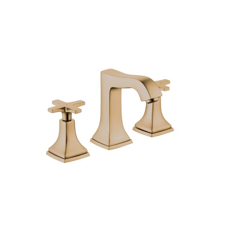 Elegant Polished Nickel Widespread Bathroom Faucet with Cross Handle