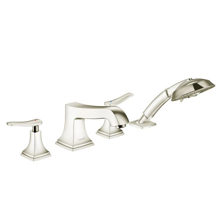 Elegant Polished Nickel 2-Handle Widespread Deck Mounted Faucet