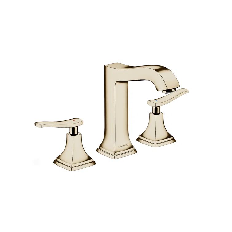 Elegant Polished Nickel Widespread Modern Bathroom Faucet