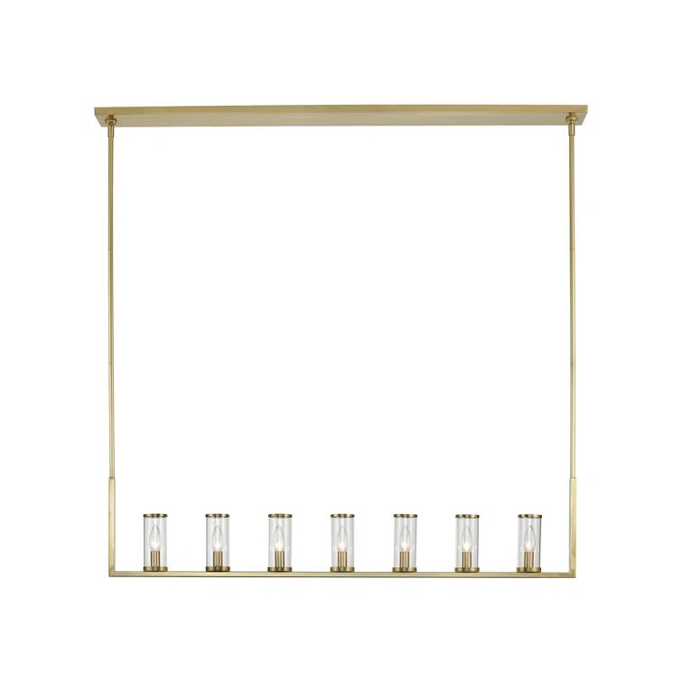 Revolve 47'' Polished Nickel & Glass Linear Island Pendant
