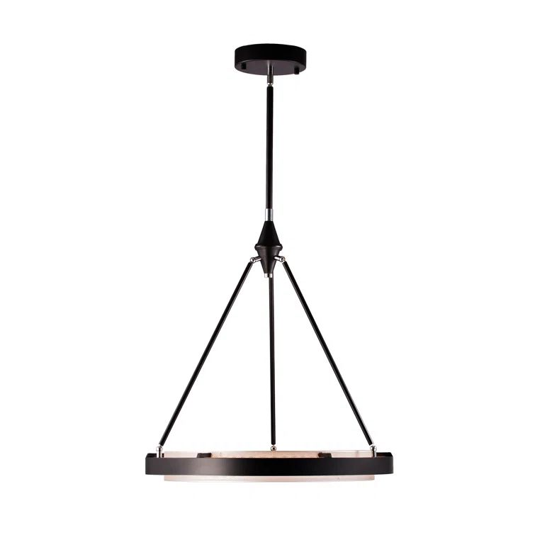 Duo Classic Black and Silver Shimmer LED Pendant Light