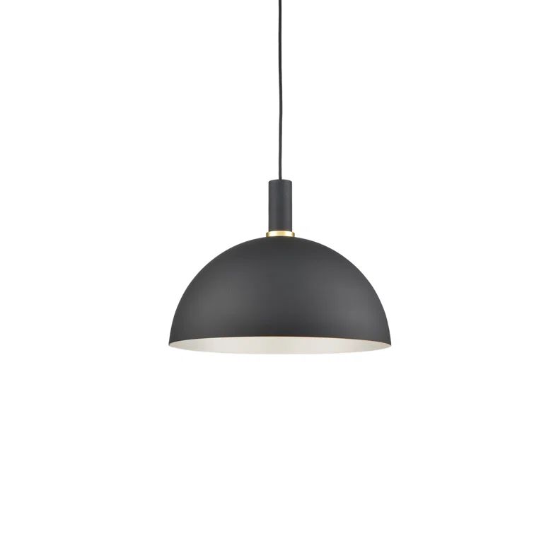 Archibald 12" Black and Gold Aluminum Bowl Pendant Light