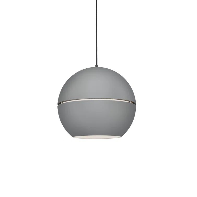 Lucas Split Spherical Aluminum 1-Light Pendant in Black