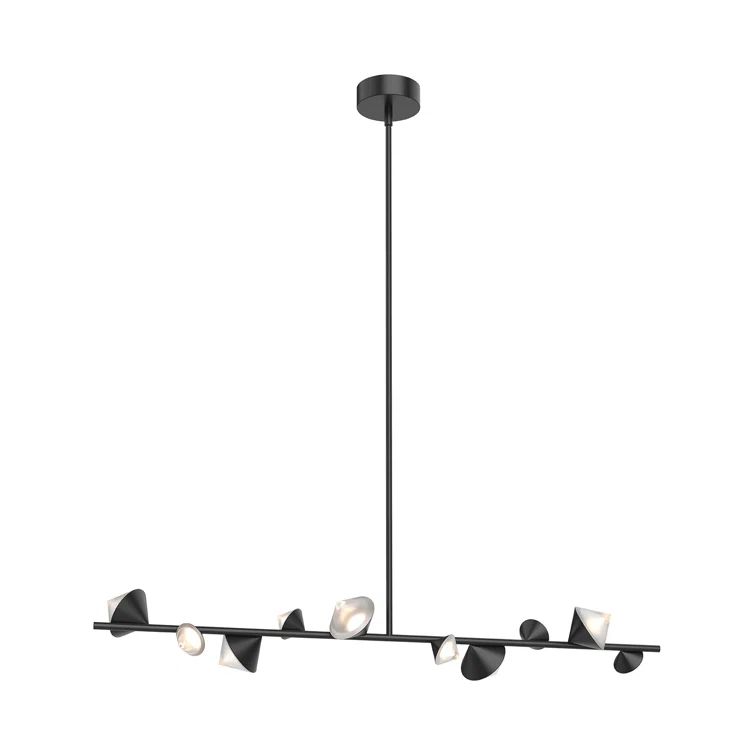 Waldo Black LED Glass Kitchen Island Pendant 51.25"