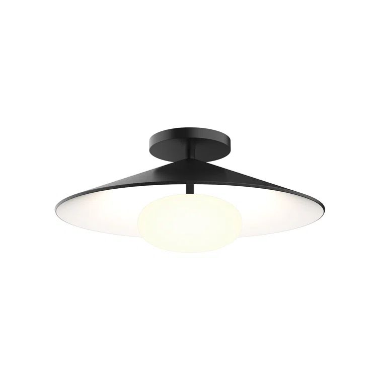 Cruz Geometric Wave-Inspired LED Flush Mount in Gray