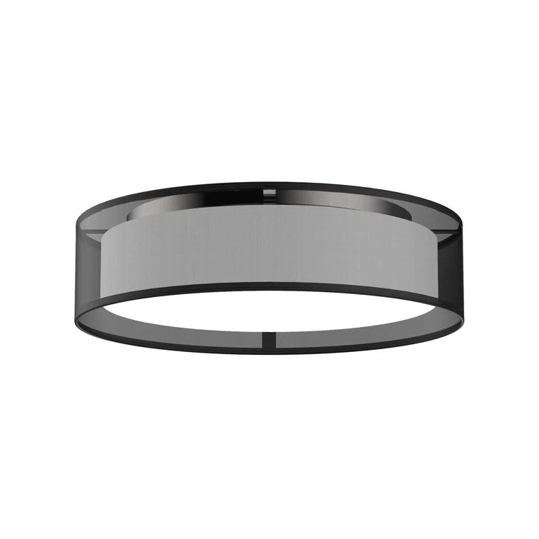 Dalton Black Organza LED Flush Mount with Textured Shade