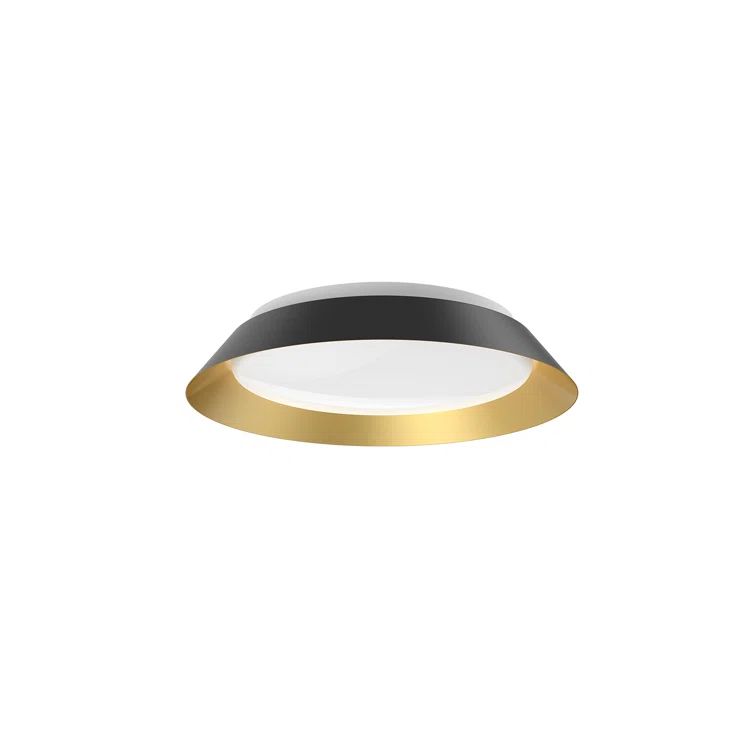 Gold and Black Glass LED Flush Mount Light