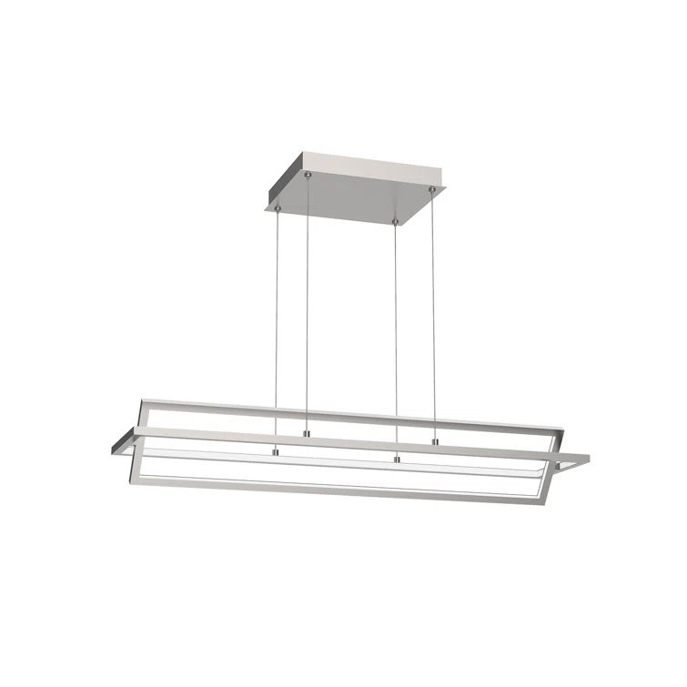 Mondrian Brushed Nickel Glass LED Kitchen Island Pendant