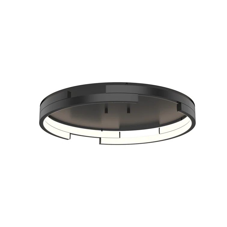 Anello Minor 19" Black LED Flush Mount with Brushed Nickel