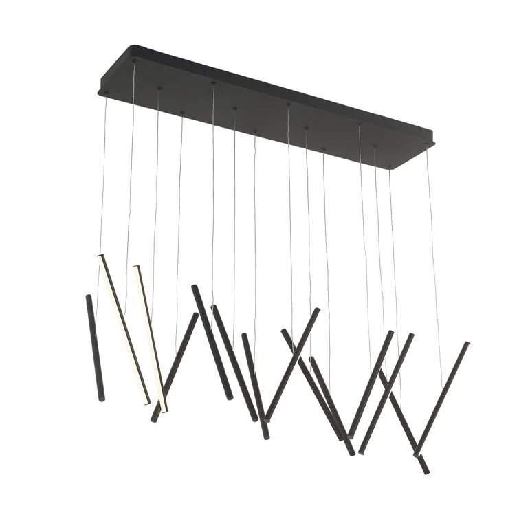 Eclipse 42'' LED Black Glass Kitchen Island Pendant