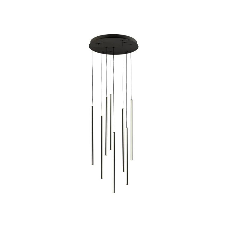 Chute Contemporary 21'' Black Aluminum LED Cluster Pendant