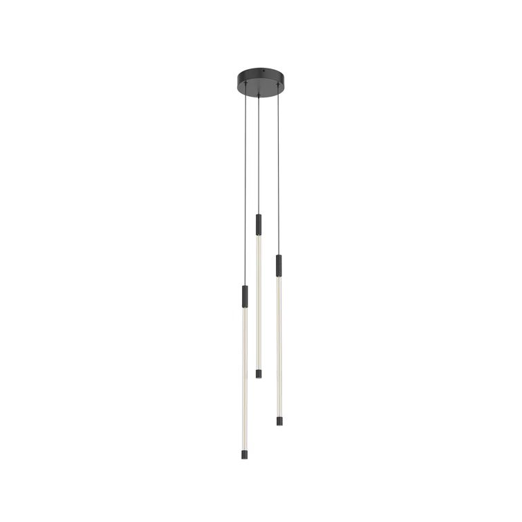 Black Glass 20.63" LED Pendant Light with Incandescent Option