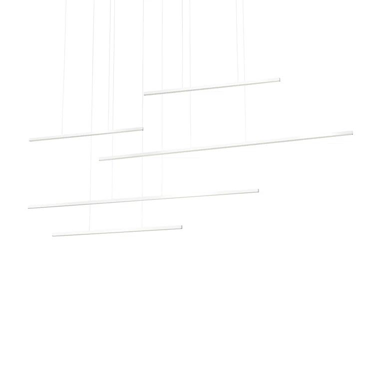 Vega Motion Brushed Nickel 63" LED Linear Pendant in White