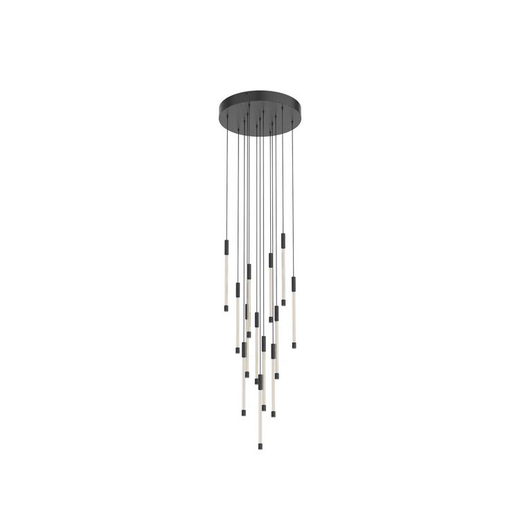 Black Glass 13-Light LED Cluster Pendant