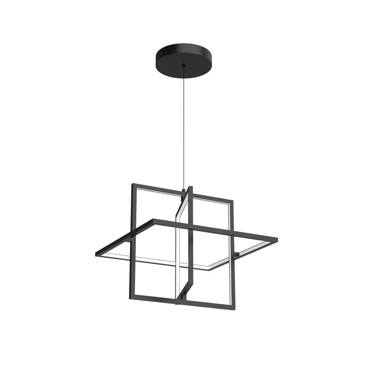 Black Brushed Nickel 3-Light LED Pendant with Glass Shades
