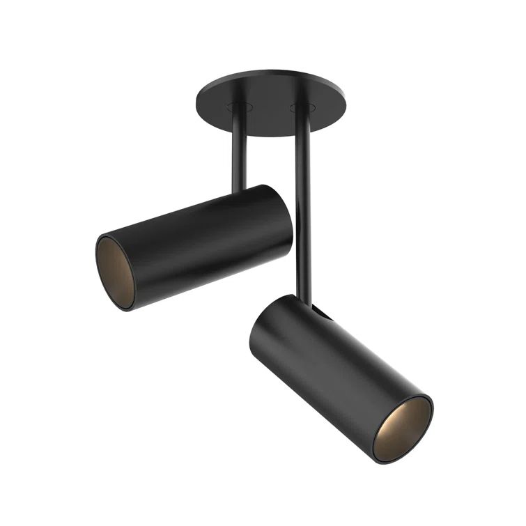 Downey Adjustable LED Semi-Flush Spotlight in Black Finish