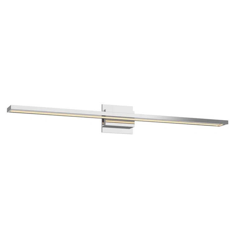 Sleek Chrome 36.5" Rectangular LED Bath Bar with Dimmable Light