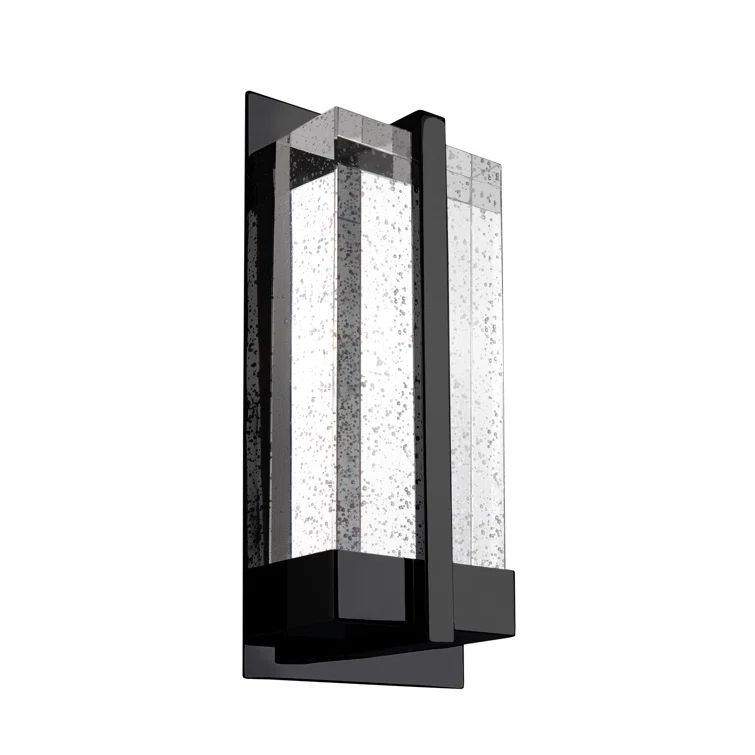 Gable Rectangular Crystal Black Steel Dimmable LED Sconce