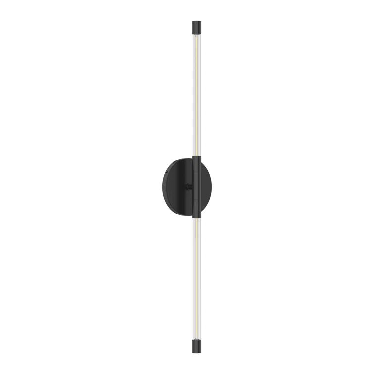 Motif Sleek Black Aluminum 25.63" LED Cylinder Wall Sconce