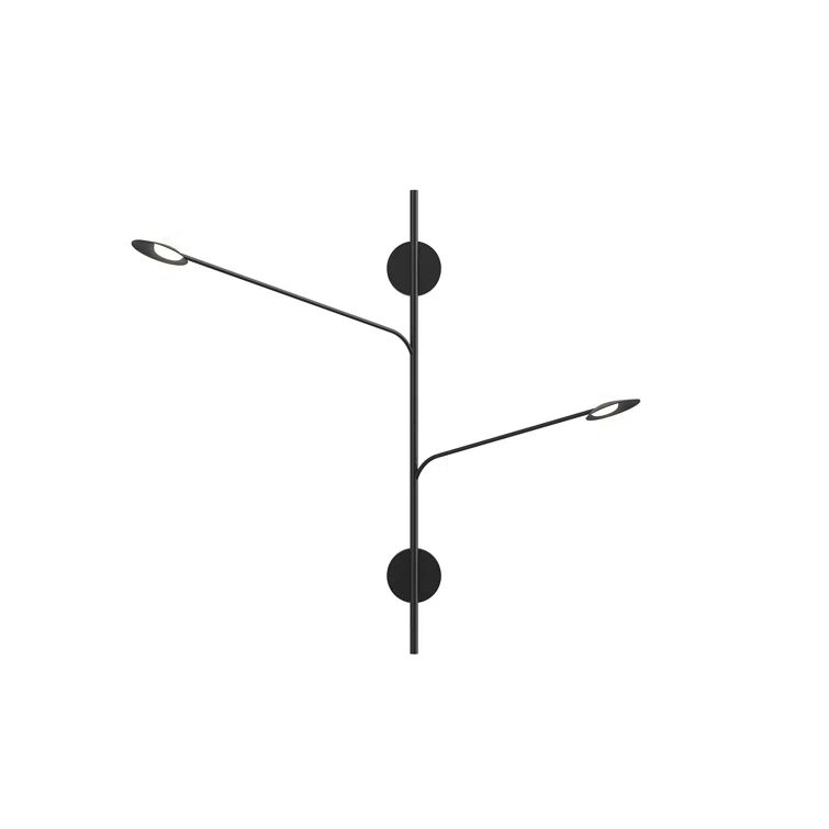 Rotaire Minimalist Black Aluminum LED Swing Arm Sconce